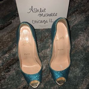 SOLD Christian Louboutin Blue Glitter 38